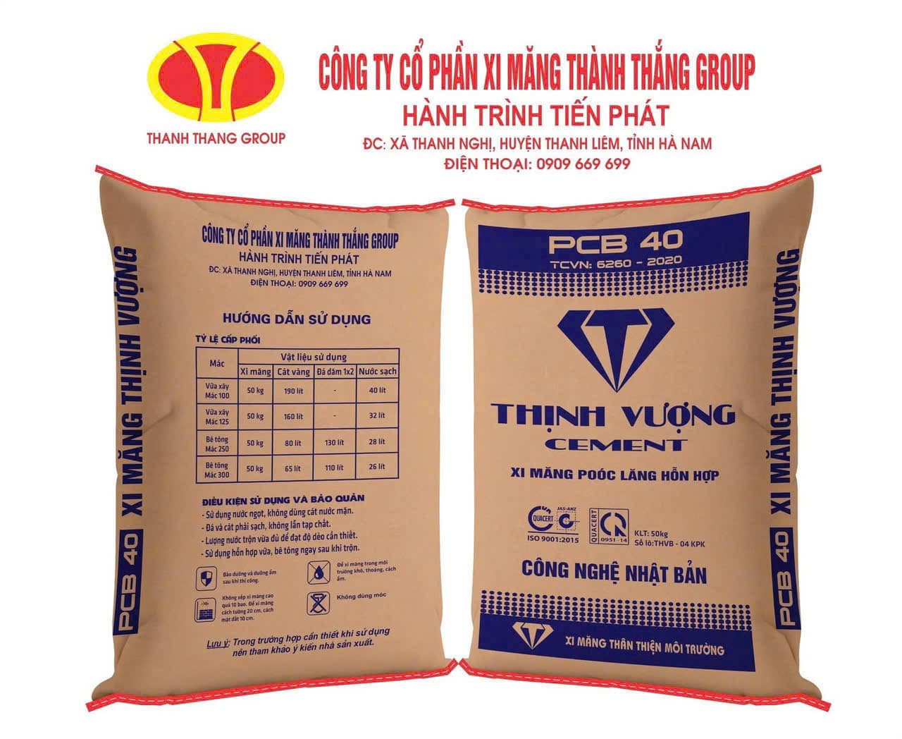 Bao xi măng Thịnh Vượng PCB 40