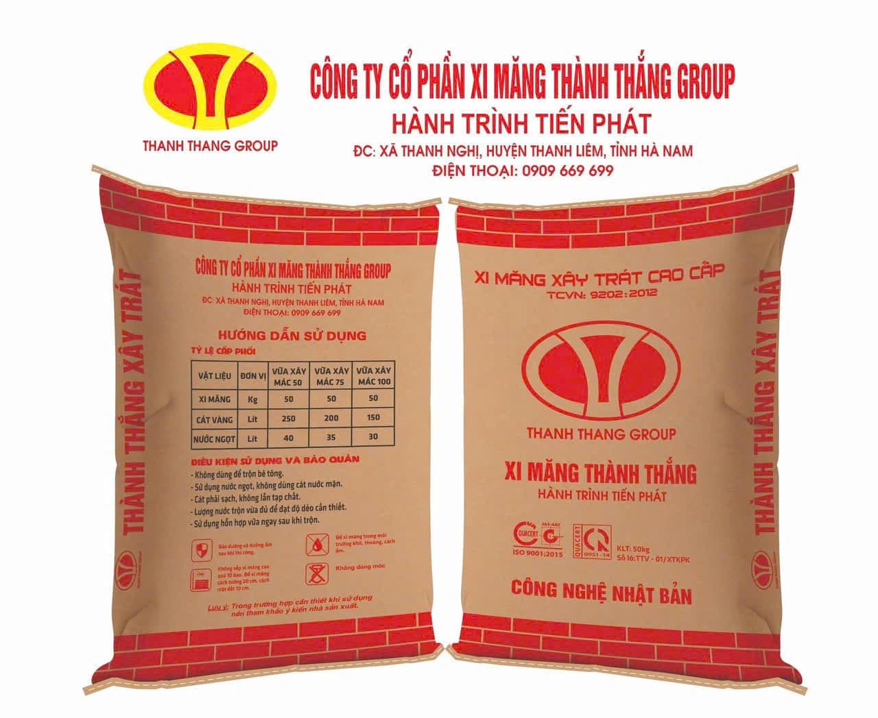Bao xi măng Thành Thắng xây trát cao cấp