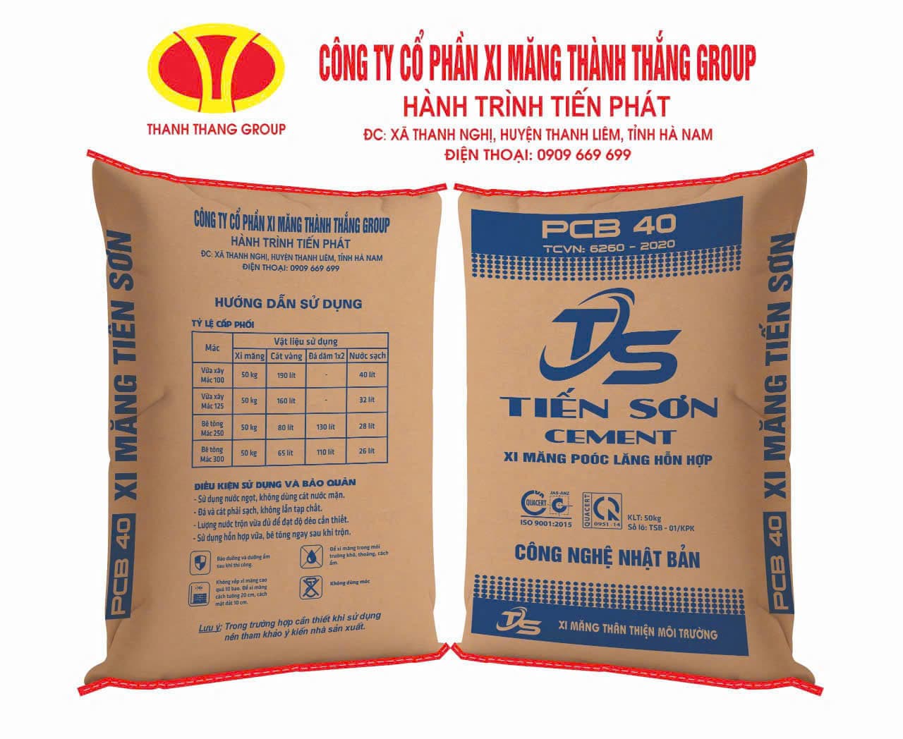 Bao xi măng Tiến Sơn PCB 40