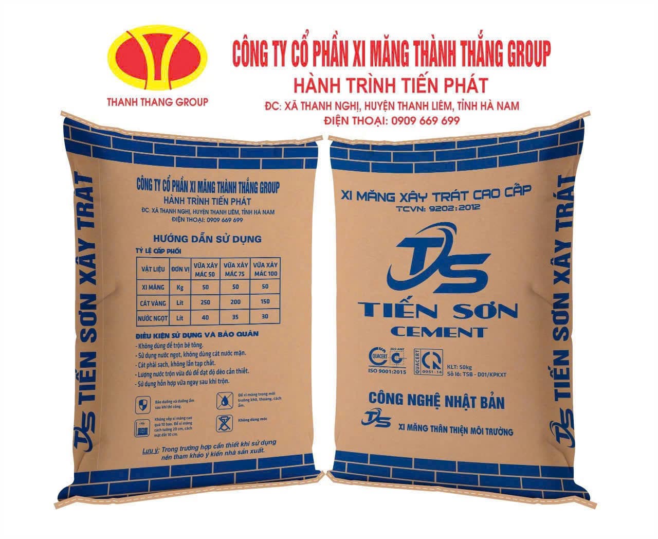 Bao xi măng Tiến Sơn xây trát cao cấp
